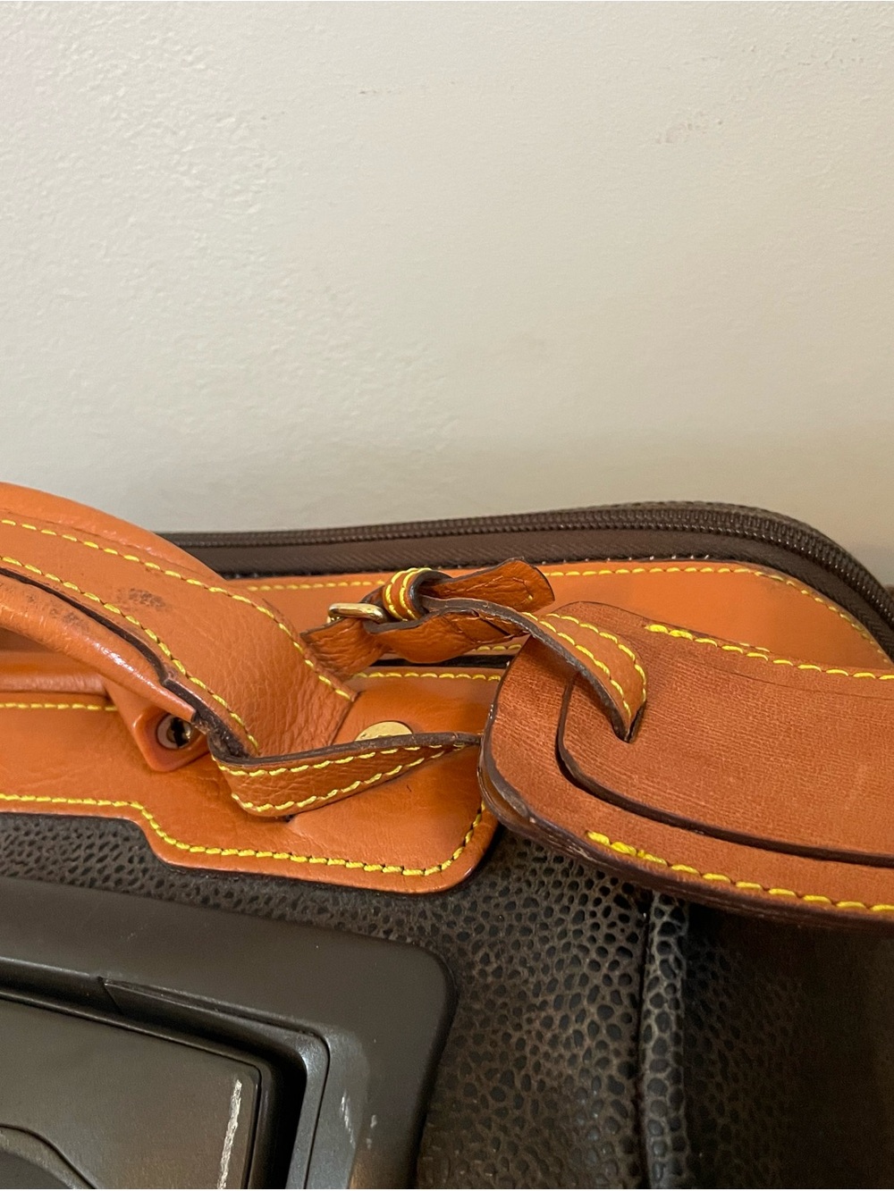 Bric's Dark Brown and Orange Carry-On Suitcase - Picture 12 of 16